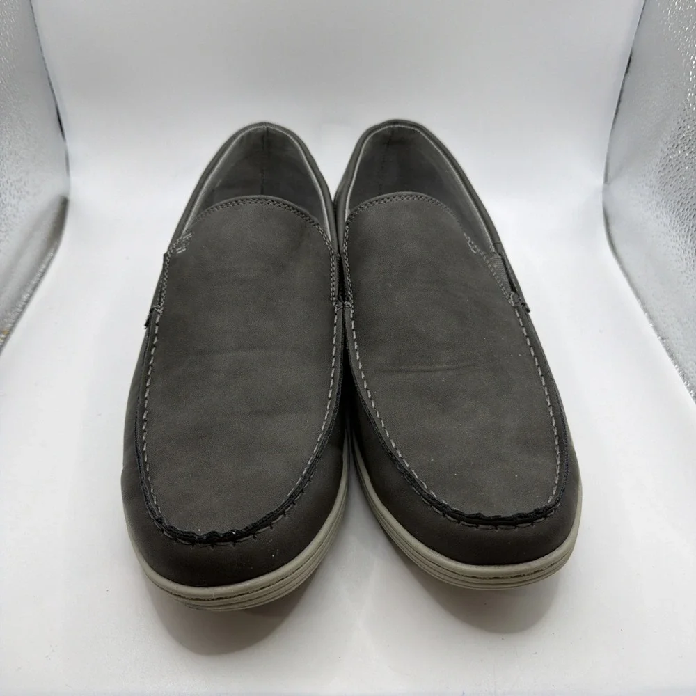 Izod Mens Seapoint Gray Sneaker Slip On Boat Beach Shoe Memory Foam. New Size 12